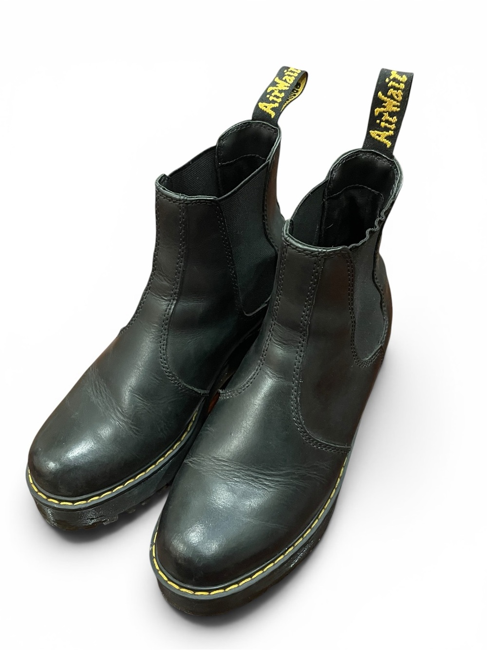 Dr Martens Rometty Chelsea Platform Black Leather ankle boot size 38 size 7